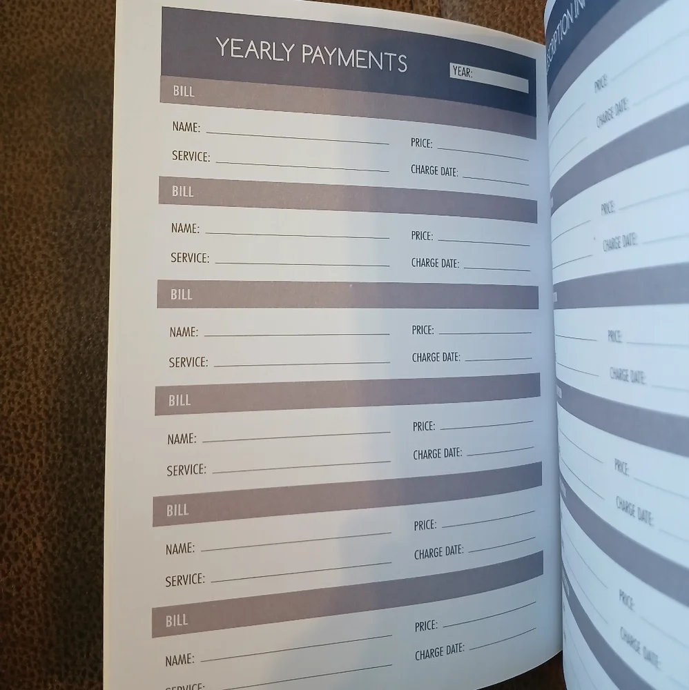 Budget planner, undated